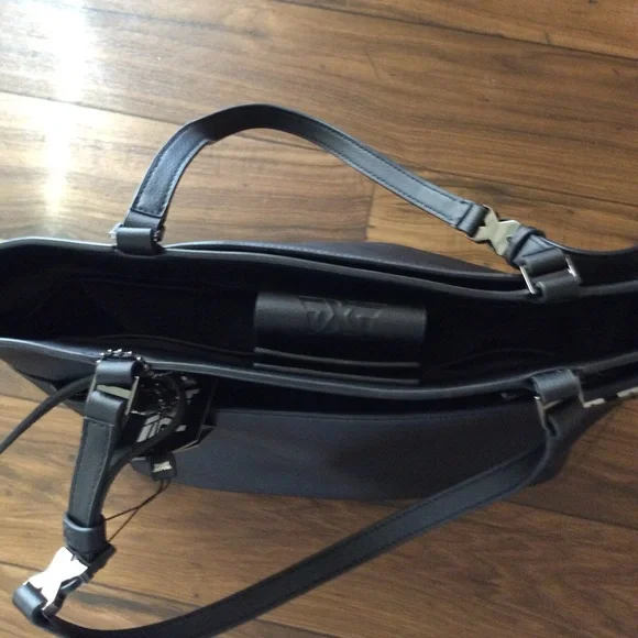 PXG Women's Signature Black Leather Shoulder Tote Bag 13”x17”x5” - Picture 4 of 7